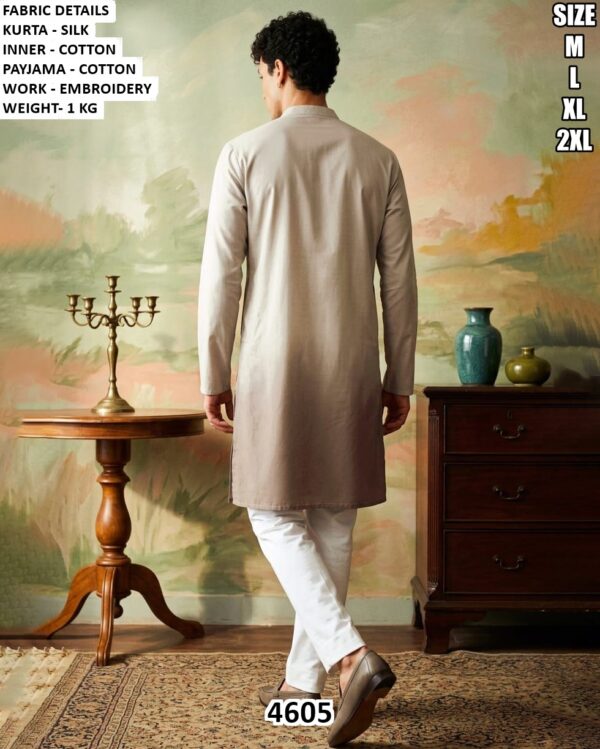 Floral Embroidered Kurta Pajama Set For Men