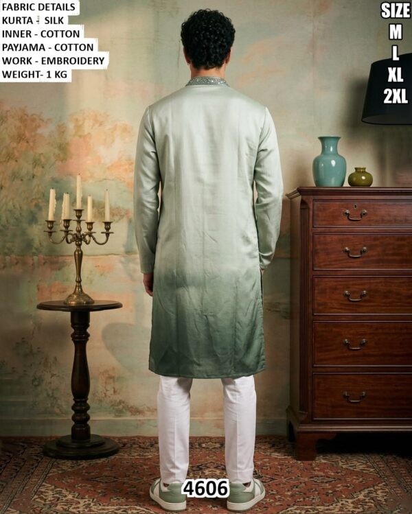 Floral Embroidered Kurta Pajama Set For Men