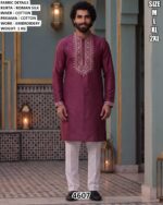 Floral Embroidered Kurta Pajama Set For Men