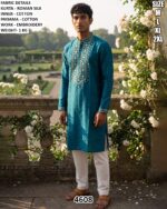 Floral Embroidered Kurta Pajama Set For Men