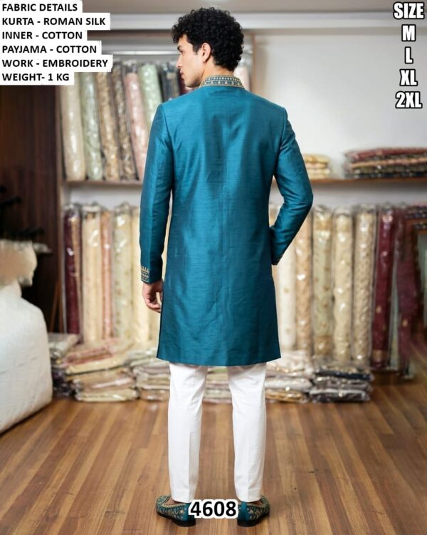 Floral Embroidered Kurta Pajama Set For Men