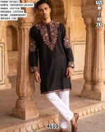 Floral Embroidered Kurta Pajama Set For Men