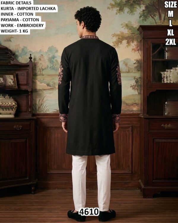 Floral Embroidered Kurta Pajama Set For Men