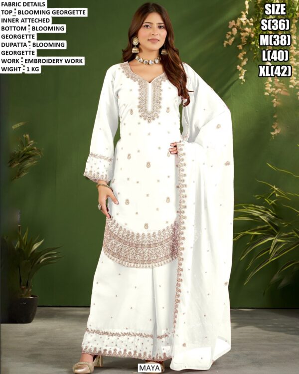 Festive Wear Floral Embroidered Georgette Suit