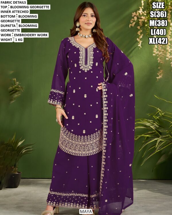 Festive Wear Floral Embroidered Georgette Suit