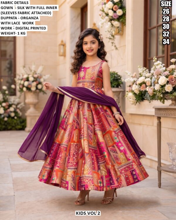 Wedding Wear Silk Gown And Lace Dupatta Set
