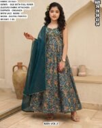 Wedding Wear Silk Gown And Lace Dupatta Set