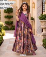 Wedding Wear Silk Gown And Lace Dupatta Set