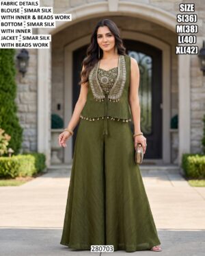 Designer Simar Silk Palazzo Set For Women