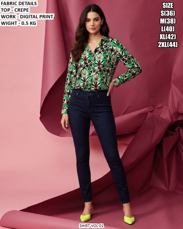 Casual Wear Statement Print Women’s Shirt