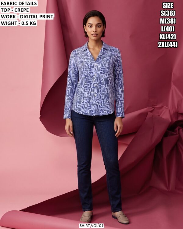 Casual Wear Statement Print Women’s Shirt