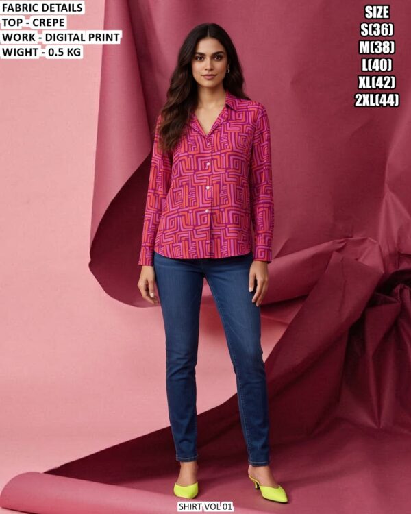 Casual Wear Statement Print Women’s Shirt