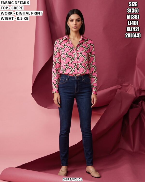 Casual Wear Statement Print Women’s Shirt