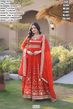 Faux Blooming Georgette Anarkali Gown For Women