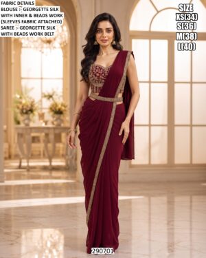 Elegant Party Wear Saree With Statement Waist Belt