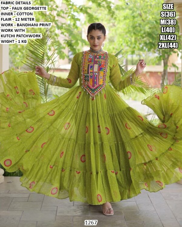 Traditional Gamthi Work Anarkali Gown For Women