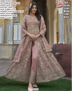 Embroidered Long Jacket Anarkali Suit For Women