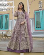 Embroidered Long Jacket Anarkali Suit For Women