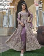 Embroidered Long Jacket Anarkali Suit For Women