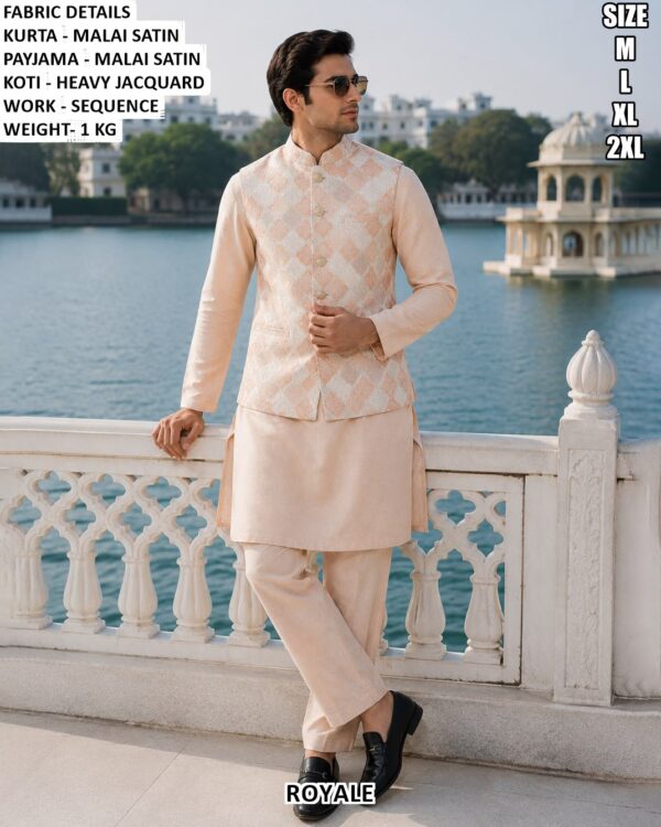 Festive Wear Three Piece Ethnic Set For Men