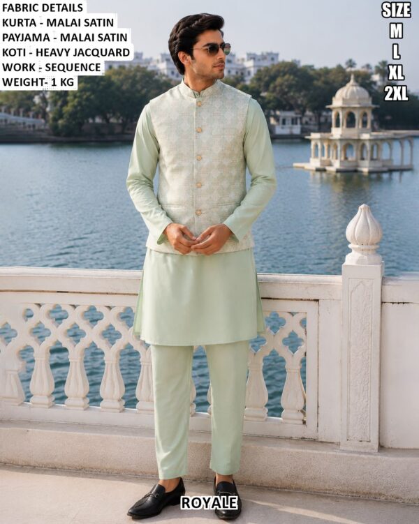 Festive Wear Three Piece Ethnic Set For Men