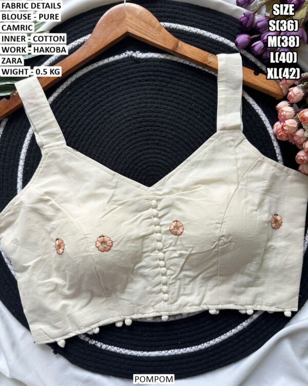 Stylish Sweetheart Neck Readymade Cotton Blouse