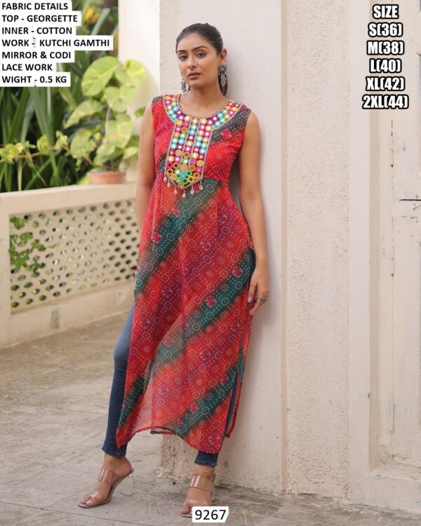 Navratri Special Sleeveless Designer Long Top