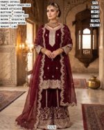Heavy Embroidery Three Piece Sharara Suit For Women