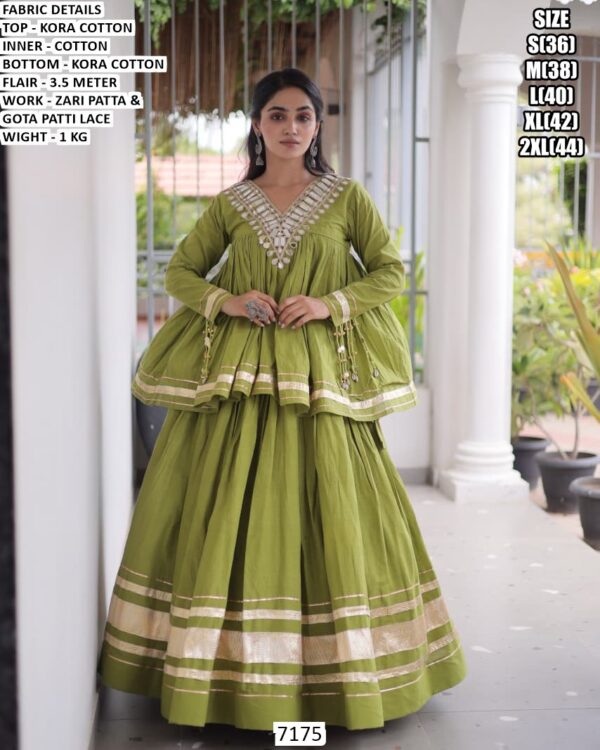 Traditional Kora Cotton Two Piece Ethnic Set