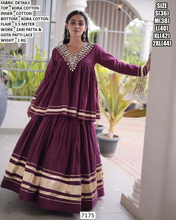 Traditional Kora Cotton Two Piece Ethnic Set