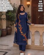 Premium Georgette Multi Thread Embroidered Kurta Set