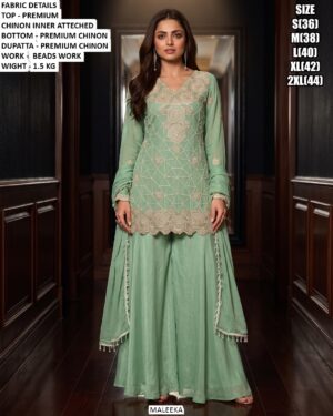 Luxury Party Wear Embellished Three Piece Set