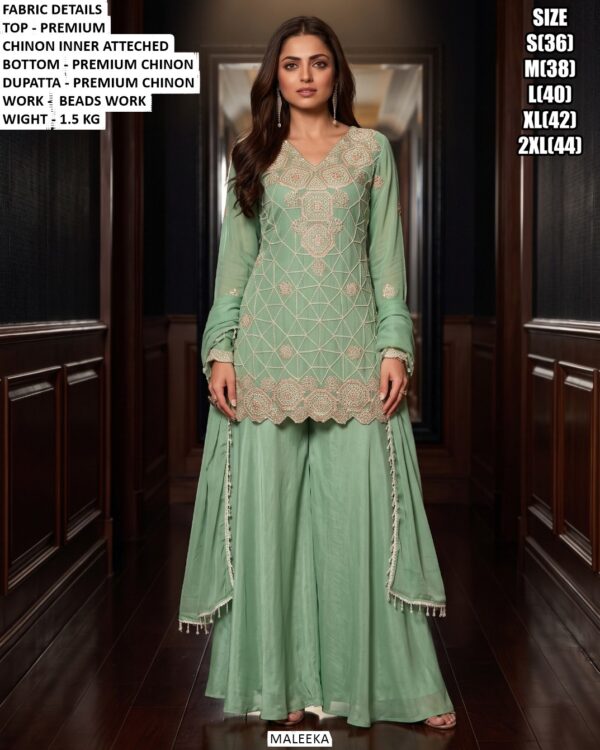 Luxury Party Wear Embellished Three Piece Set