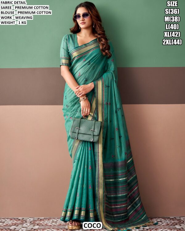 Graceful Handloom Style Saree With Woven Details
