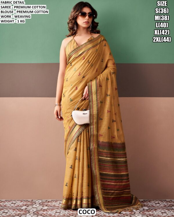 Graceful Handloom Style Saree With Woven Details