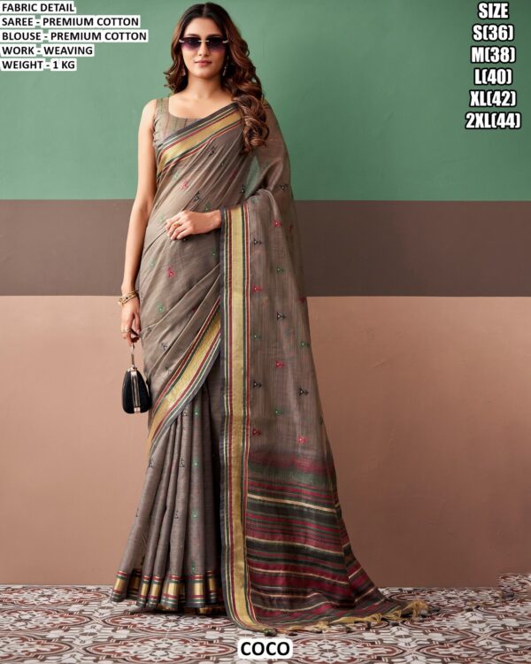 Graceful Handloom Style Saree With Woven Details