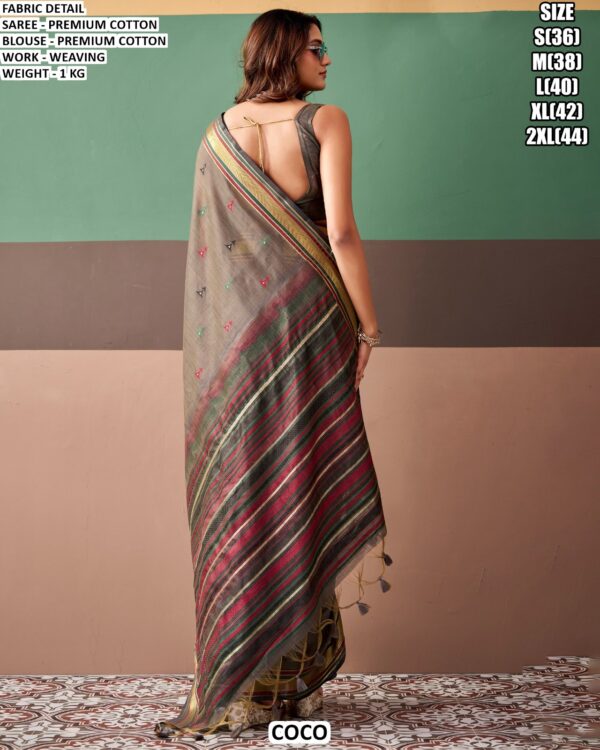 Graceful Handloom Style Saree With Woven Details