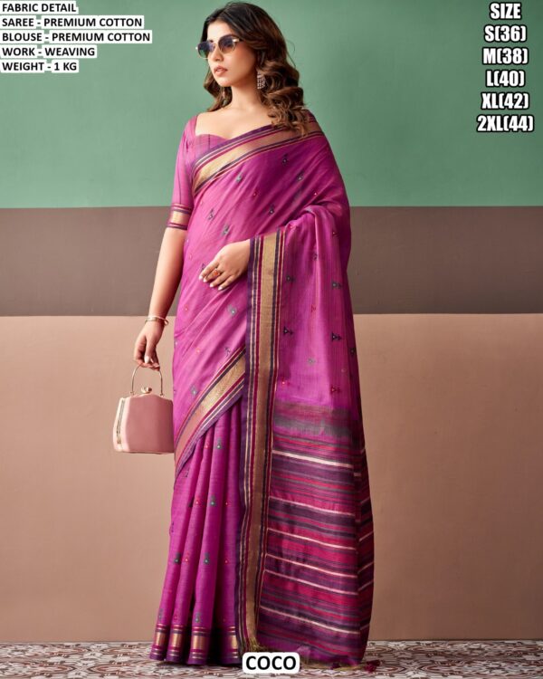 Graceful Handloom Style Saree With Woven Details