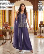 Designer Silk Palazzo Set With Dupatta For Women