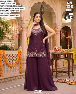 Designer Silk Palazzo Set With Dupatta For Women