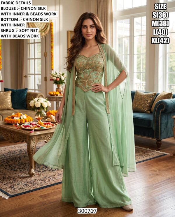 Luxury Occasion Wear Silk Palazzo Set