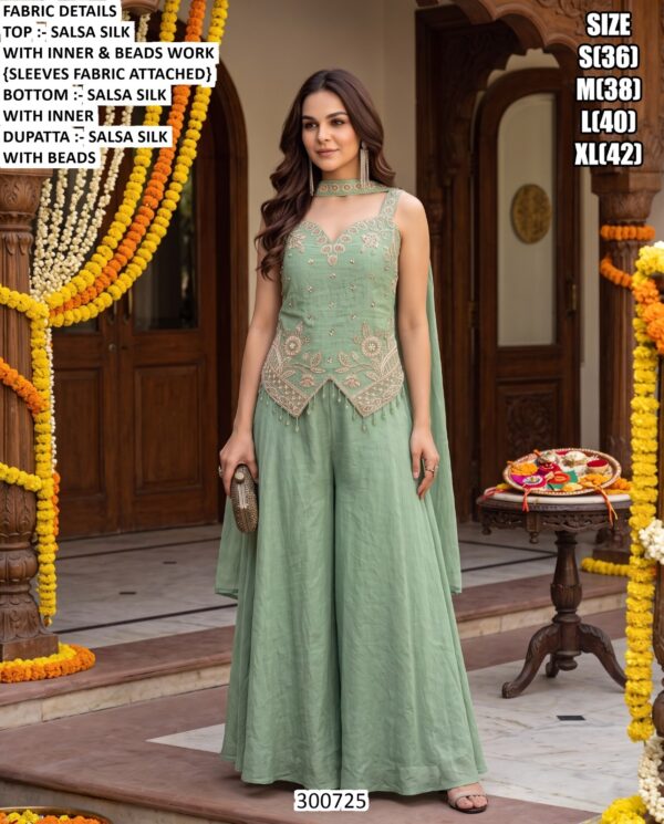 Stylish Wedding Wear Palazzo Ensemble For Women