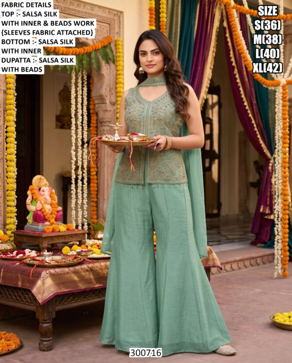 Stylish Wedding Wear Palazzo Ensemble For Women
