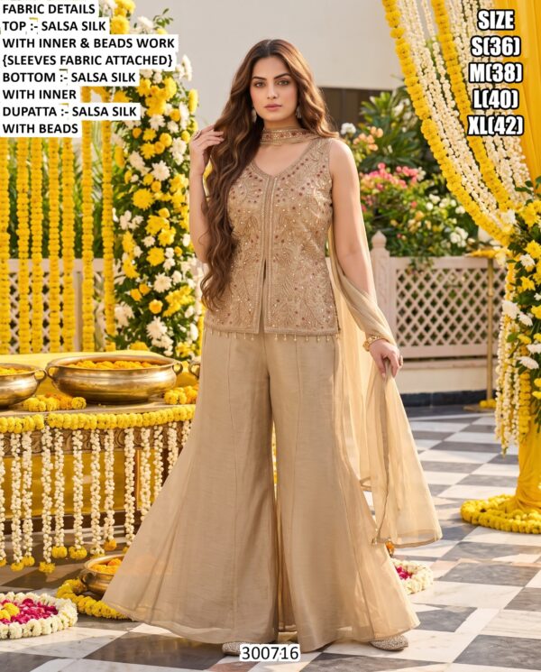 Stylish Wedding Wear Palazzo Ensemble For Women