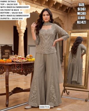 Premium Beads Work Indo Western Outfit For Women