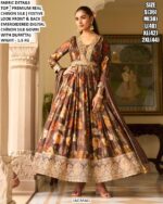 Festive Wear Flared Chinon Silk Gown For Women