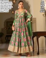 Festive Wear Flared Chinon Silk Gown For Women