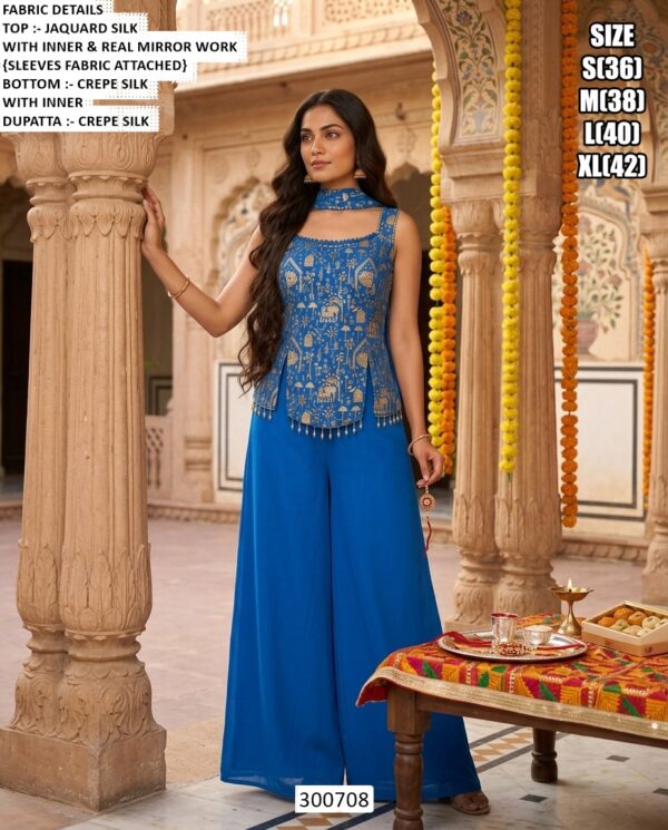 Modern Festive Palazzo Ensemble For Women