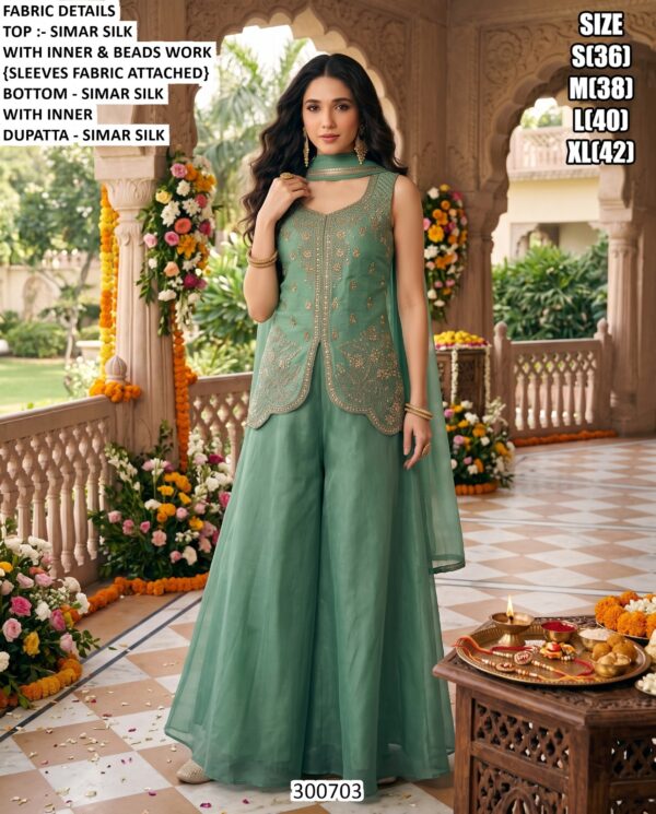 Premium Embroidered Three Piece Outfit For Women