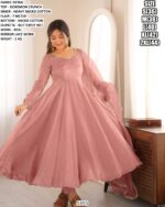 Festive Anarkali Suit With Butterfly Net Dupatta